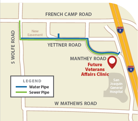 Map of the VA medical clinic construction area