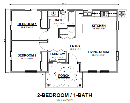 Image of 2 Bedroom Floor Plan Without Link